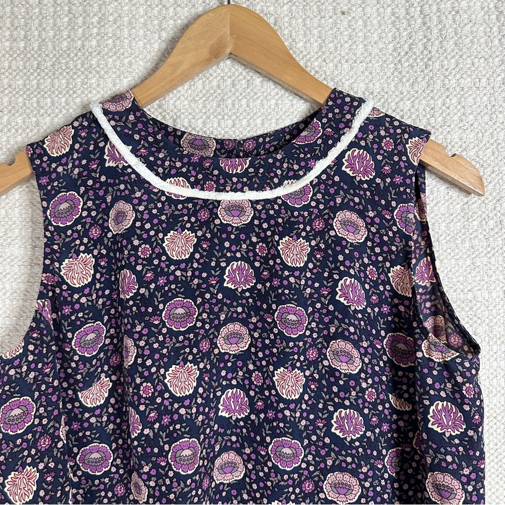 SEA NEW YORK purple ruffled hem 100% silk sleeveless top SIZE 4 - Picture 2 of 6